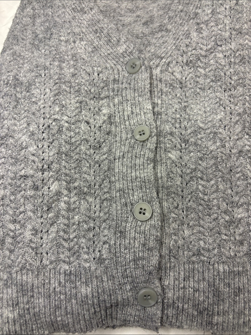 All in Favor Gray V-Neck Cropped Button Cardigan - Picture 8 of 9